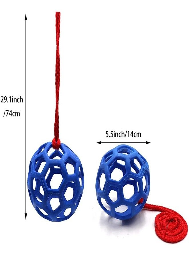 LinaLife 2 Pack 5.5inch Horse Treat Ball Hay Feeder Toy Ball Avoid Boredom Hanging for Goat Sheep Relieve Stress Horse - Image 3