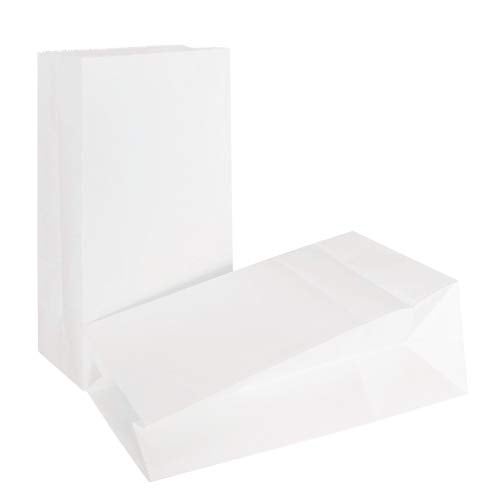 KEYYOOMY Mini Bright Color Paper Bags White Party Favor Bags Small Party Goodie Bag Paper Lunch Bag (White, 50 CT, 3.5 X 2.4 X 7.1 In) - Image 1
