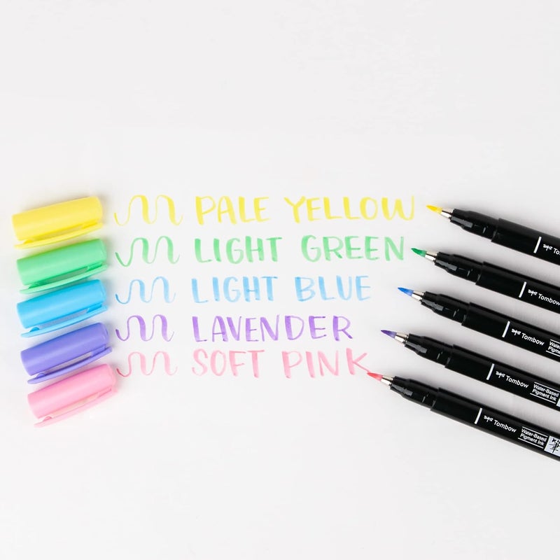 Tombow 56448 Fudenosuke Brush Pens Pastel 6Pack - Image 3