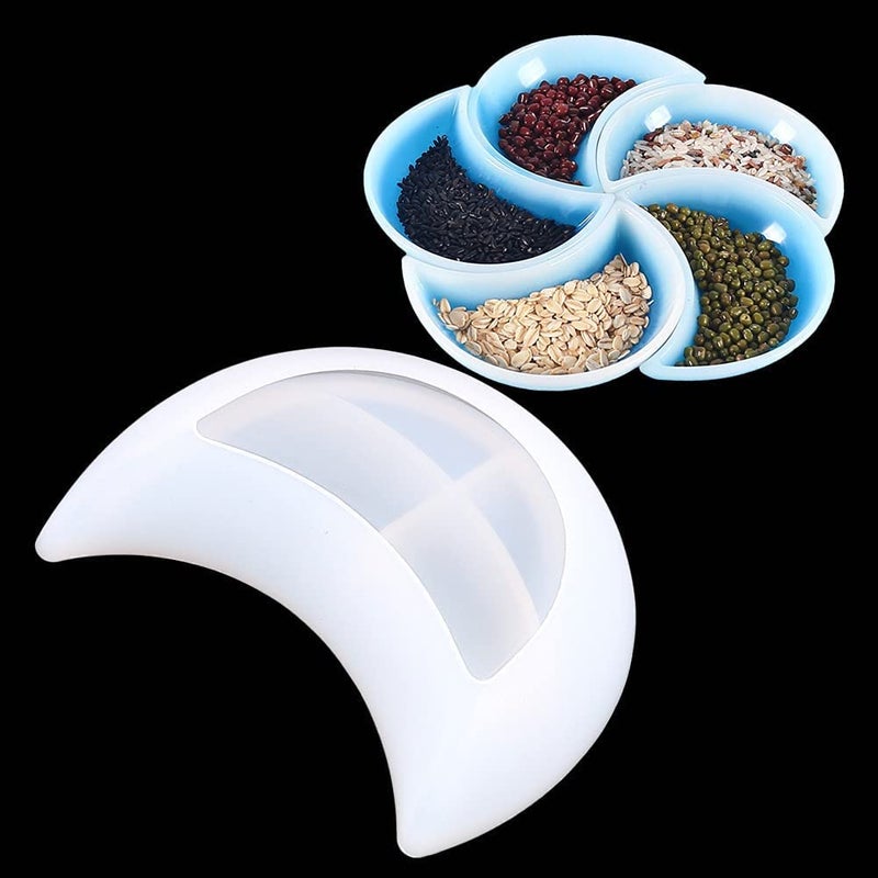 Snoogg صينية تقديم القمر قوالب سيليكون لصب الراتنج و للحرف اليدوية، حصائر أكواب، ديكور منزلي - Image 2