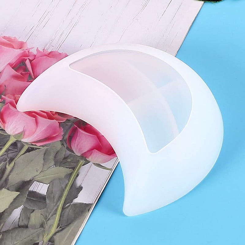 Snoogg صينية تقديم القمر قوالب سيليكون لصب الراتنج و للحرف اليدوية، حصائر أكواب، ديكور منزلي - Image 5