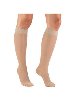 Truform Sheer Compression Stockings, 15-20 mmHg, Women's Knee High Length, 20 Denier, Nude, Medium  - Image 1