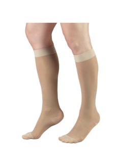 Truform Sheer Compression Stockings, 15-20 mmHg, Women's Knee High Length, 20 Denier, Nude, Medium  - Image 5
