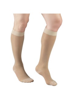 Truform Sheer Compression Stockings, 15-20 mmHg, Women's Knee High Length, 20 Denier, Nude, Medium  - Image 3