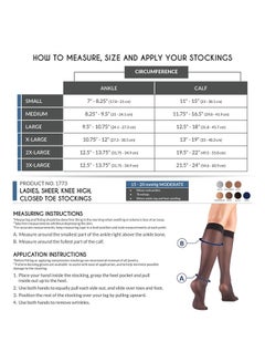 Truform Sheer Compression Stockings, 15-20 mmHg, Women's Knee High Length, 20 Denier, Nude, Medium  - Image 2