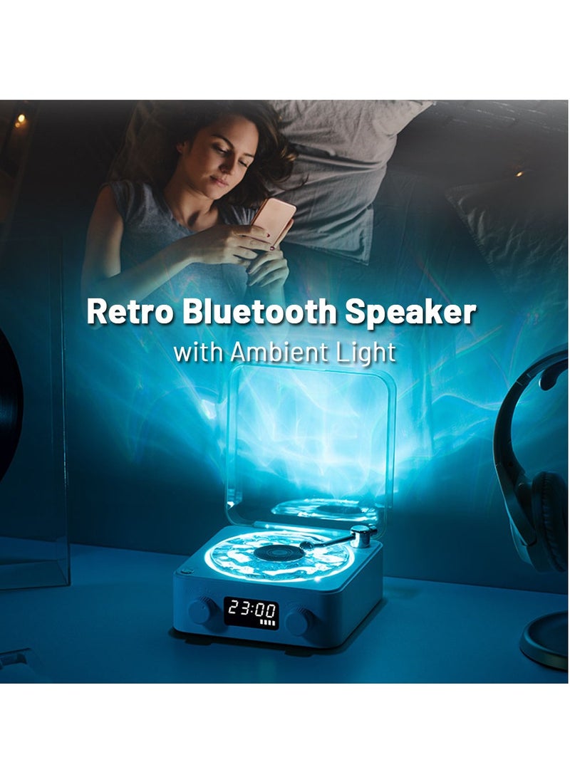 Mini Retro White Noise Bluetooth Speaker Portable Vintage Sleep Aid Bluetooth Speaker Subwoofer with RGB Light Support TF Card(White) - Image 5