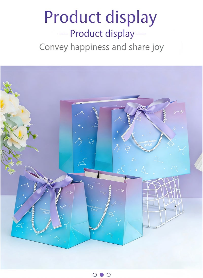 MOOCO 10PCS Large Gift Bags (36*25*12CM),Paper Bags with Double-layer Ribbon,Portable Party Bags with Handles, Birthday Gift Bags, Present Bags for Wedding Party, Party Supplies, Gift Bags Set Suitable for Festival, Birthday, Anniversary, Mother's Day,Holiday Gift Bags,Gifts Bags for ladies,Valentine's Day Gift Bag, Jewelry Bag, Souvenir Bag, Cosmetic Handbag,Advanced Gradient Purple - Image 3