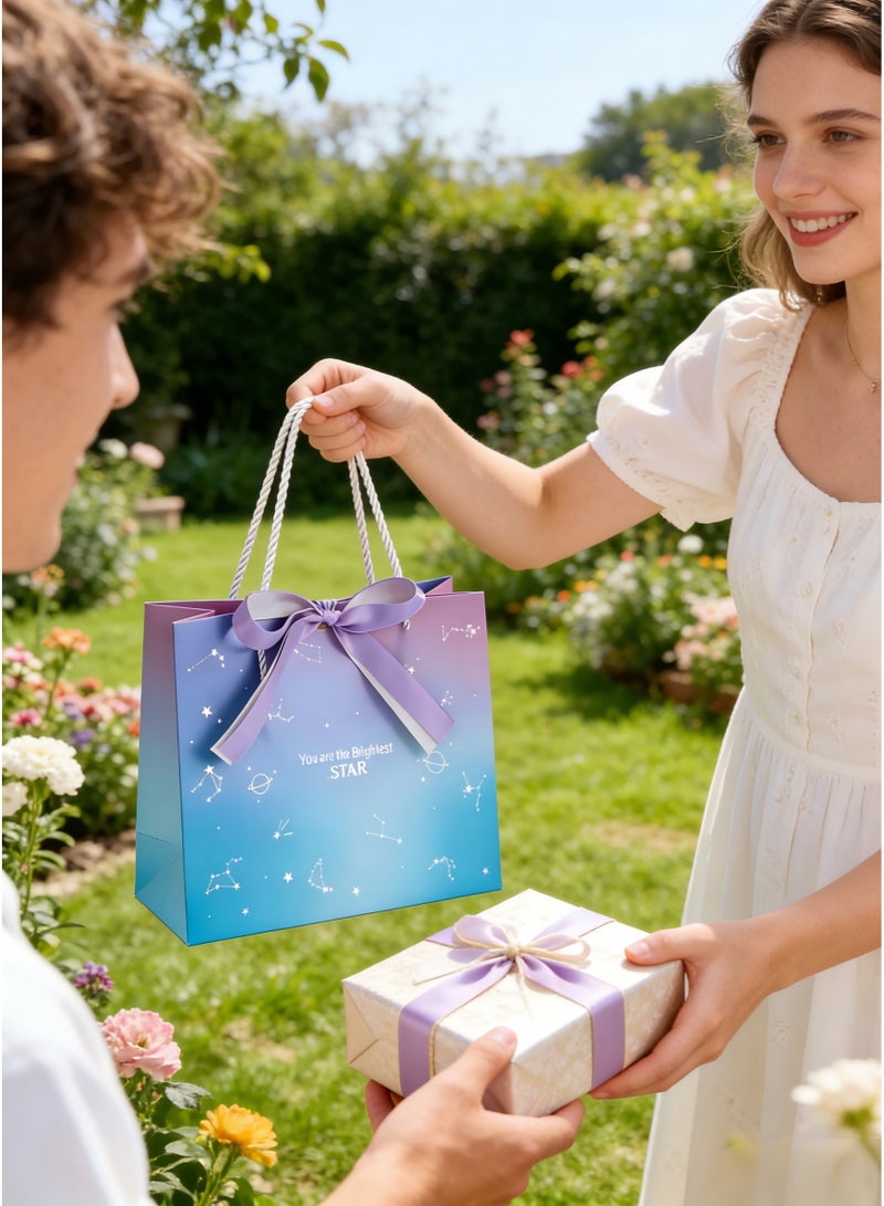 MOOCO 10PCS Large Gift Bags (36*25*12CM),Paper Bags with Double-layer Ribbon,Portable Party Bags with Handles, Birthday Gift Bags, Present Bags for Wedding Party, Party Supplies, Gift Bags Set Suitable for Festival, Birthday, Anniversary, Mother's Day,Holiday Gift Bags,Gifts Bags for ladies,Valentine's Day Gift Bag, Jewelry Bag, Souvenir Bag, Cosmetic Handbag,Advanced Gradient Purple - Image 5