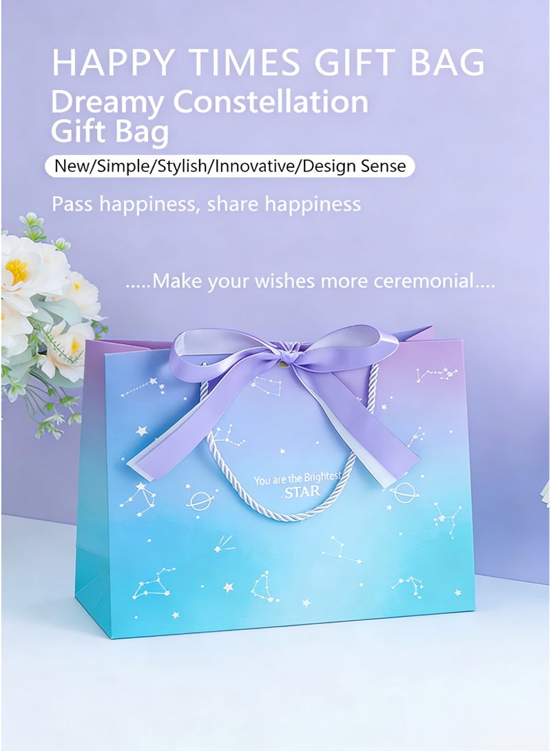 MOOCO 10PCS Large Gift Bags (36*25*12CM),Paper Bags with Double-layer Ribbon,Portable Party Bags with Handles, Birthday Gift Bags, Present Bags for Wedding Party, Party Supplies, Gift Bags Set Suitable for Festival, Birthday, Anniversary, Mother's Day,Holiday Gift Bags,Gifts Bags for ladies,Valentine's Day Gift Bag, Jewelry Bag, Souvenir Bag, Cosmetic Handbag,Advanced Gradient Purple - Image 2