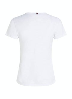 TOMMY HILFIGER Women's 1985 Collection Slim Fit T-Shirt - Cotton, White  - Image 4
