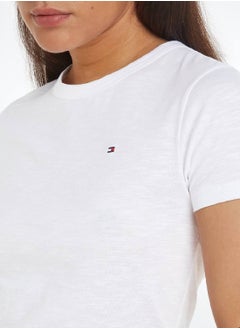 TOMMY HILFIGER Women's 1985 Collection Slim Fit T-Shirt - Cotton, White  - Image 5