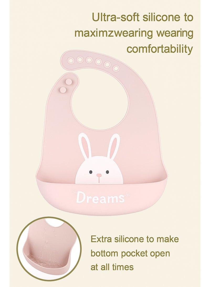 YOONISPRO Silicone Baby Mealtime Bib – Soft Waterproof BPA-Free Feeding Bib with Adjustable Neck & Food Catcher Pocket, Easy to Clean - Image 5