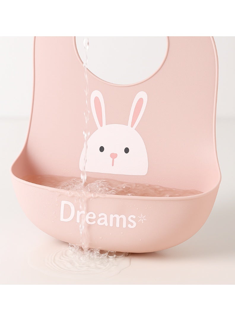 YOONISPRO Silicone Baby Mealtime Bib – Soft Waterproof BPA-Free Feeding Bib with Adjustable Neck & Food Catcher Pocket, Easy to Clean - Image 4