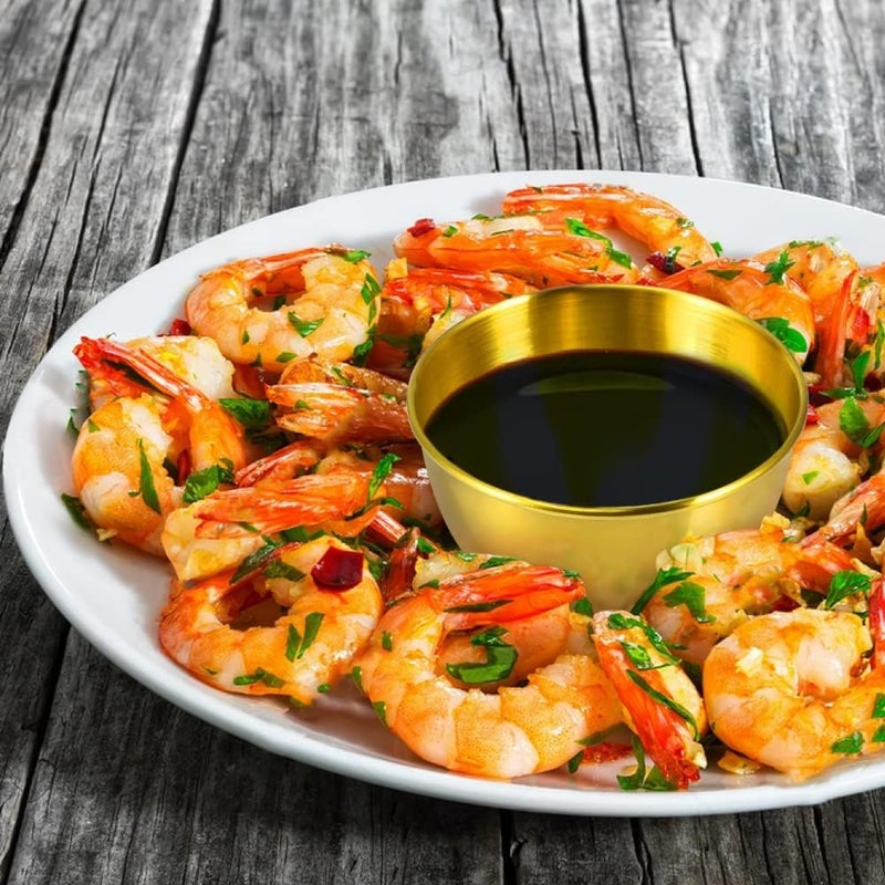 Amytalk 10 Pack 33inch Stainless Steel Sauce Dishes Mini Individual Saucers Bowl Round Seasoning Dishes Sushi Dipping Bowl Appetizer Plates Golden - Image 5