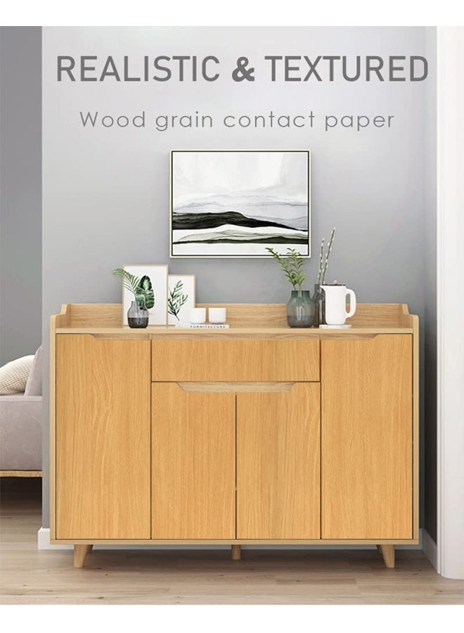 Wood Contact Paper Wood Wallpaper Peel And Stick Wallpaper Light Wood Grain Contact Paper For Cabinets Self Adhesive Wallpaper Removable Wallpaper 17.7×118 Inches Pet Easy To Install And Clean  - Image 2