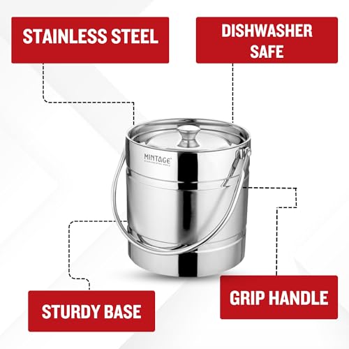 Mintage Milk Barni 1.5+2+2.5 litres Set of 3 | Milk Can/Oil Can | Heavy Body Milk Pot Ghee Container | Steel Barni Oil Pot with Lid | Milk Storage Milk Dolchi - Image 2