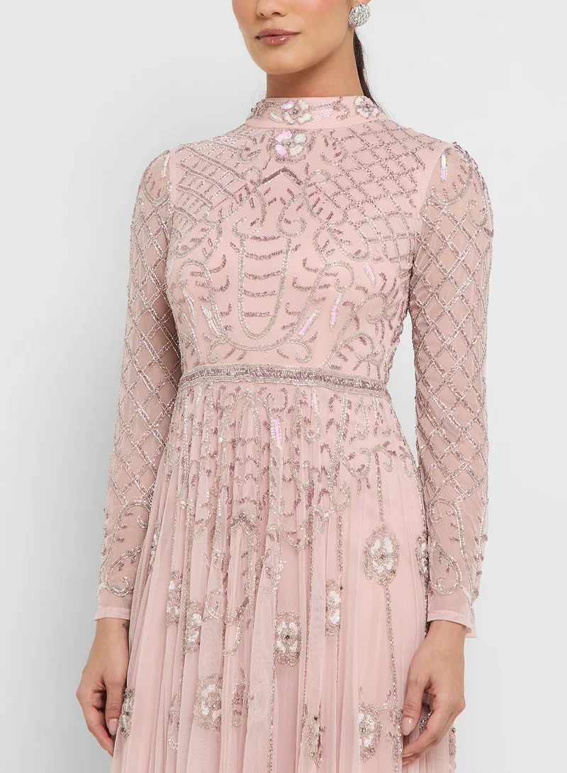Frock and Frill Embellished Maxi Dress