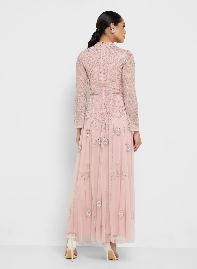 Frock and Frill Embellished Maxi Dress