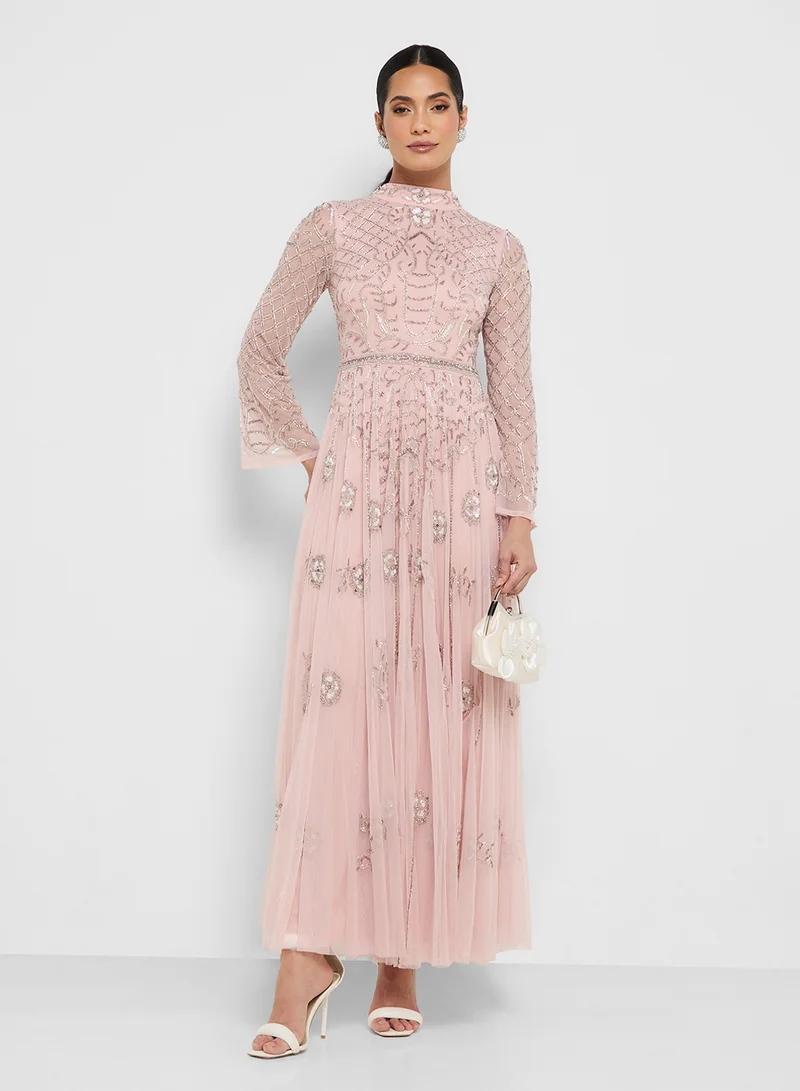 Frock and Frill Embellished Maxi Dress