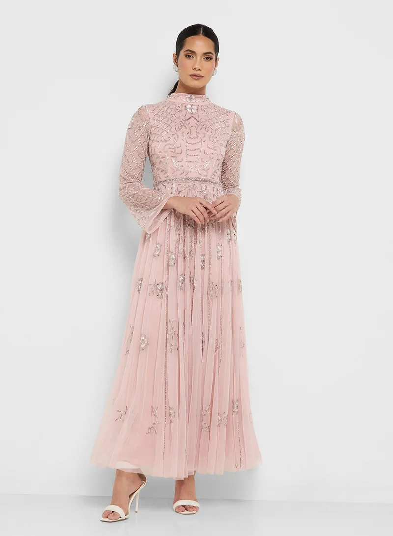 Frock and Frill Embellished Maxi Dress