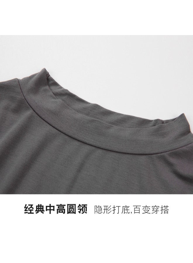 Goso Women'S Base Layer Shirt, High-End Feel Can Be Worn Alone, Simple Solid Color Long Sleeve, Stylish Round Neck For Spring And Autumn - Image 5