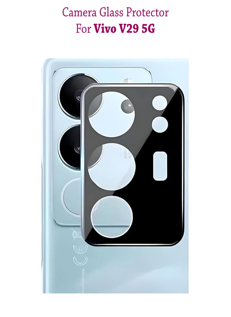 Waldic Camera Lens Glass Protector For Vivo V29 5G - Black  - Image 1