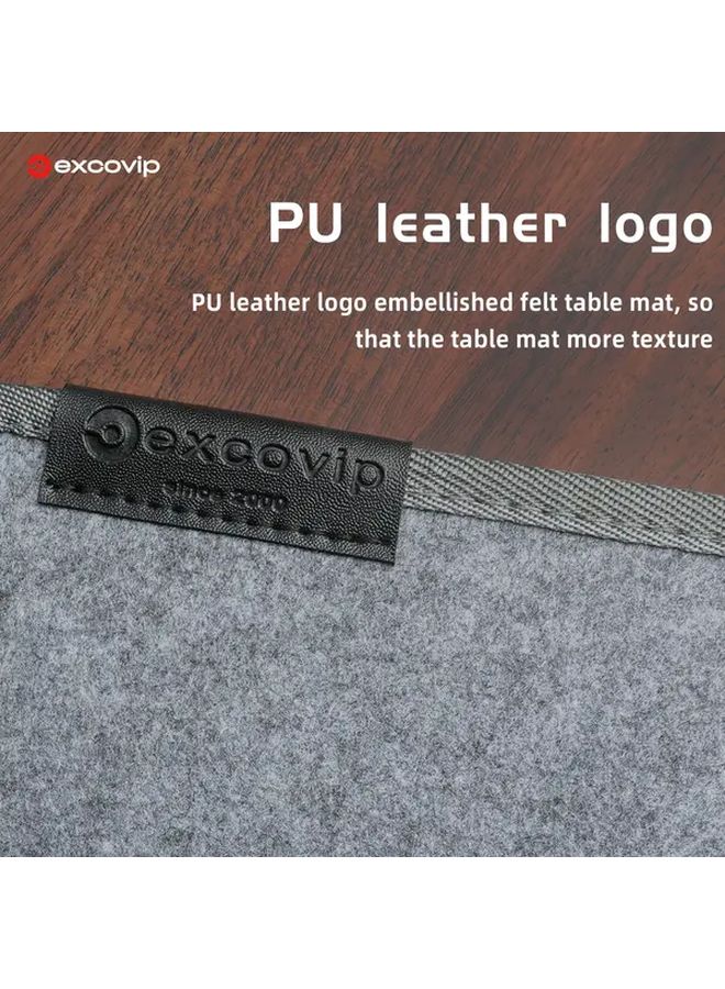EXCOVIP Premium Felt Desk Mat 80x30cm Dark Grey Non Slip Rubber Base Durable Edge Protection - Image 3