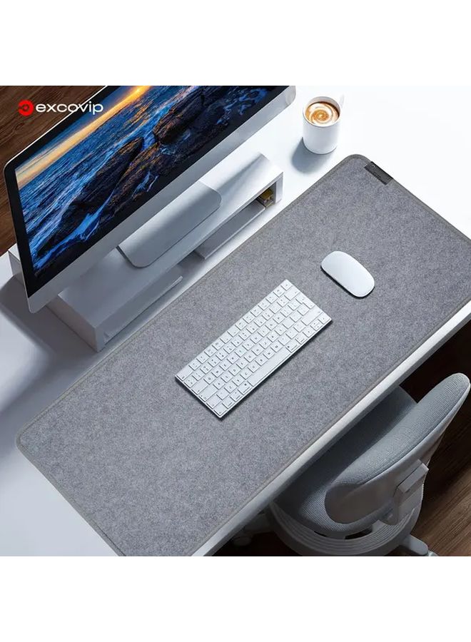 EXCOVIP Premium Felt Desk Mat 80x30cm Dark Grey Non Slip Rubber Base Durable Edge Protection - Image 2
