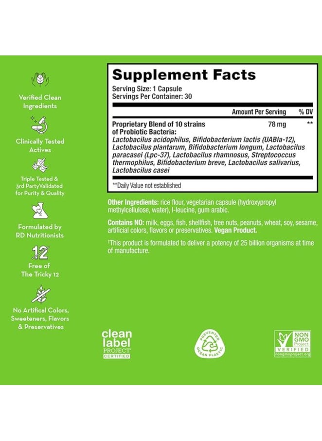 HUM - Gut Instinct - Probiotic, Digestive Health & Immunity (30 Vegan Capsules) - Image 1