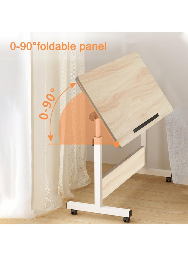 DubaiGallery Computer Desk, Portable Desk Game Table, Modern Design Standing Desk, Bedside Table Mobile Lifting Table, Home on Wheels  - Image 3