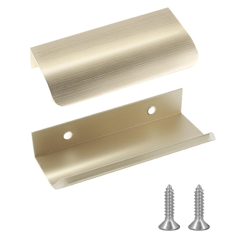 Jooja 10 Pack Modern Style Finger Edge Pull Furniture Drawerhandles Hidden Cabinet Kitchen Drawer Handles Knobs Gold 80Mm - Image 1