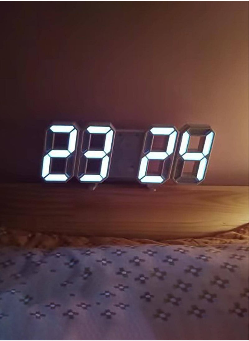 ماركة غير محددة - ساعة LED رقمية عصرية تعرض التاريخ والوقت ودرجة الحرارة - تعمل بالطاقة عبر USB، سطوع قابل للتعديل، وضع ليلي، 3 منبهات - مثالية لديكور المنزل والمكتب وغرفة النوم - Image 1
