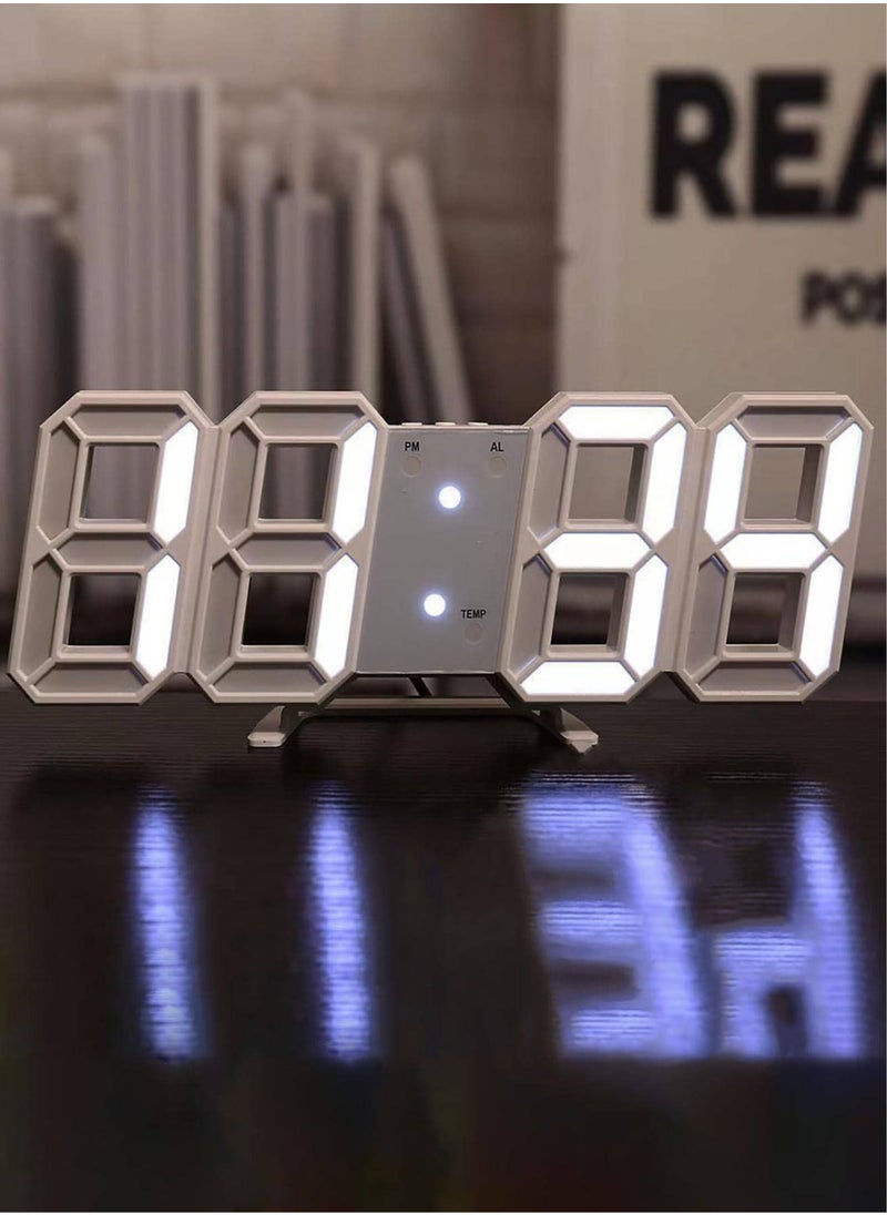 ماركة غير محددة - ساعة LED رقمية عصرية تعرض التاريخ والوقت ودرجة الحرارة - تعمل بالطاقة عبر USB، سطوع قابل للتعديل، وضع ليلي، 3 منبهات - مثالية لديكور المنزل والمكتب وغرفة النوم - Image 1