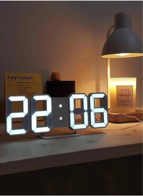 Modern LED Digital Clock with Date, Time, and Temperature Display - USB Powered, Adjustable Brightness, Night Mode, 3 Alarms - Ideal for Home, Office, and Bedroom Decor