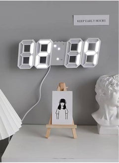 ماركة غير محددة ساعة LED رقمية عصرية تعرض التاريخ والوقت ودرجة الحرارة - تعمل بالطاقة عبر USB، سطوع قابل للتعديل، وضع ليلي، 3 منبهات - مثالية لديكور المنزل والمكتب وغرفة النوم  - Image 5