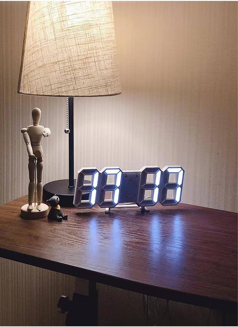 ماركة غير محددة - ساعة LED رقمية عصرية تعرض التاريخ والوقت ودرجة الحرارة - تعمل بالطاقة عبر USB، سطوع قابل للتعديل، وضع ليلي، 3 منبهات - مثالية لديكور المنزل والمكتب وغرفة النوم - Image 1