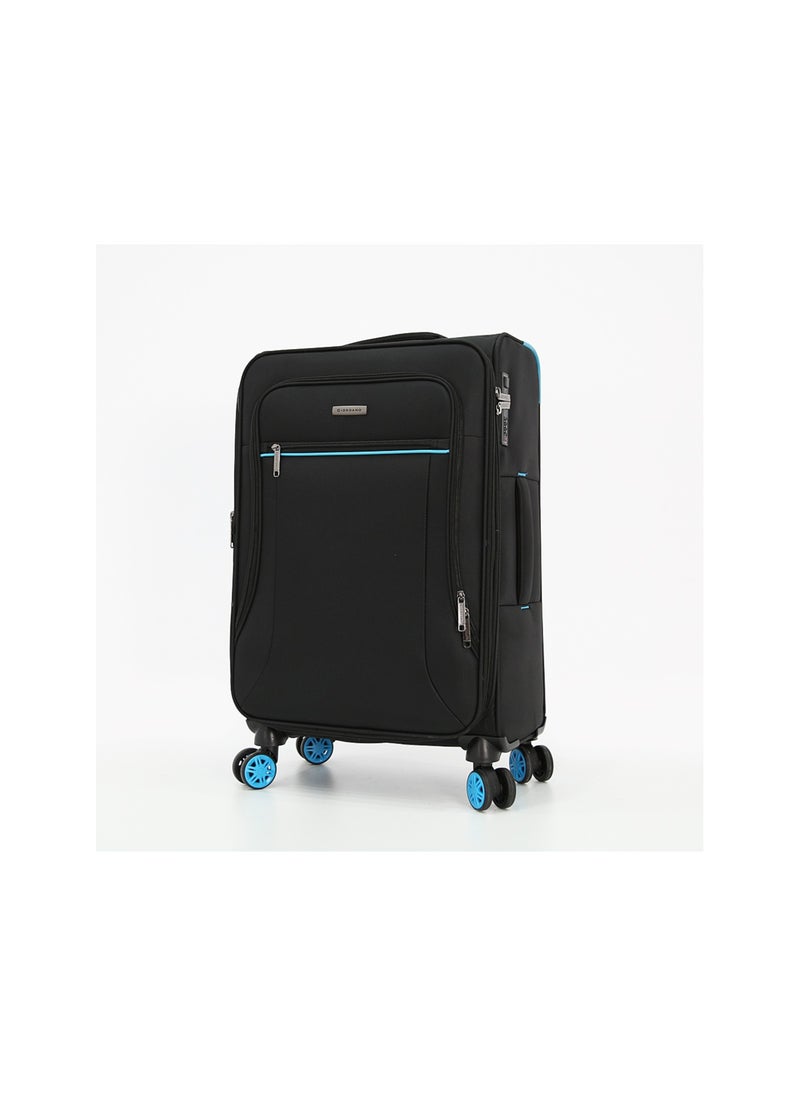 GIORDANO - Softside Luggage Spinner Trolley Bag 3 Pieces Set,Black (S-20",M-24",L-28") - Image 1