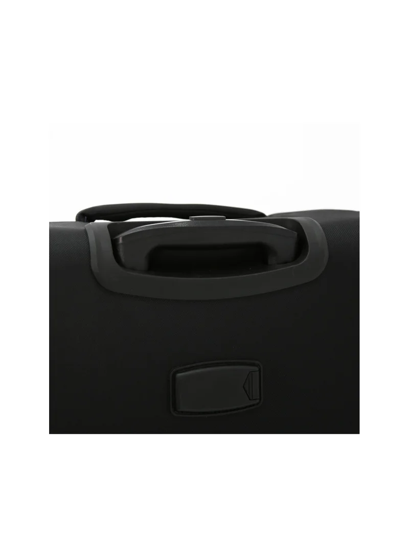 GIORDANO Softside Luggage Spinner Trolley Bag 3 Pieces Set,Black (S-20",M-24",L-28")