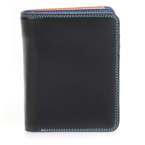 mywalit Medium Leather Zip Wallet 3 Card Slots ID Window Note Section Coin Pockets Pen Black Pace Stylish Compact Accessory for Men Women Perfect for Everyday Use - Image 1