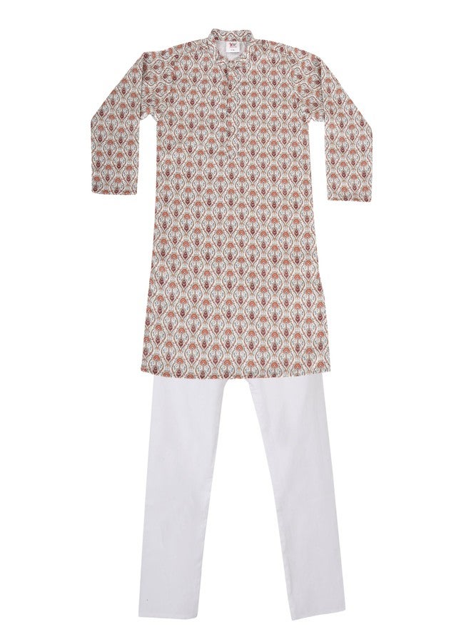 IKKAI® Baby boy’s Outdoor & Indoor fashion Comfort Soft fabric Kurta and pajama Set (Multicolour) Pack of 1 (Multicolour, 5-6 YEAR) - Image 1