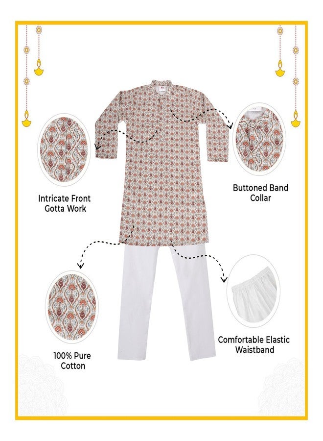 IKKAI® Baby boy’s Outdoor & Indoor fashion Comfort Soft fabric Kurta and pajama Set (Multicolour) Pack of 1 (Multicolour, 5-6 YEAR) - Image 3