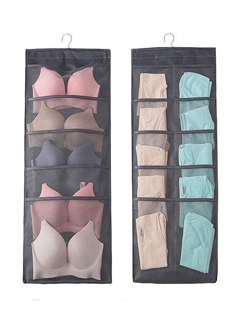 Goolsky Non-woven Detachable Closet Bags Organizer Handbags Hanging Shelf Collapsible Clothing Accessories Storage Holder-Grey