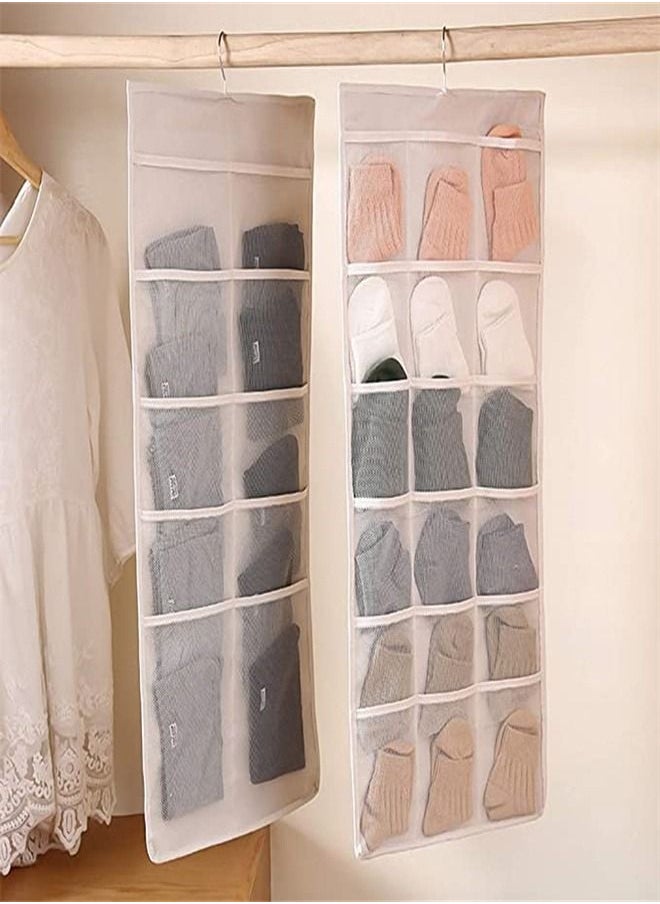 Goolsky Non-woven Detachable Closet Bags Organizer Handbags Hanging Shelf Collapsible Clothing Accessories Storage Holder-Grey