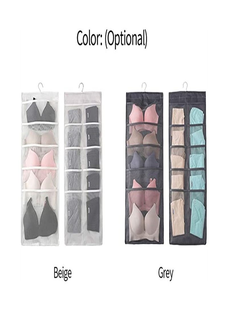 Goolsky Non-woven Detachable Closet Bags Organizer Handbags Hanging Shelf Collapsible Clothing Accessories Storage Holder-Grey