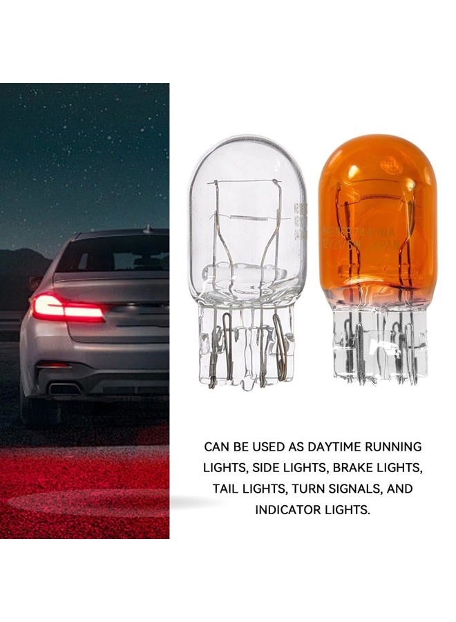 HHZL T20 7440A WY21W Turn Signal Bulb Daytime Running Light Blinker Brake Light Bulbs, 10PCS Monofilament Side Marker Lights Mini Taillight 7440 Bulb Replacement for Cars,Trucks,SUVs(White) - Image 4