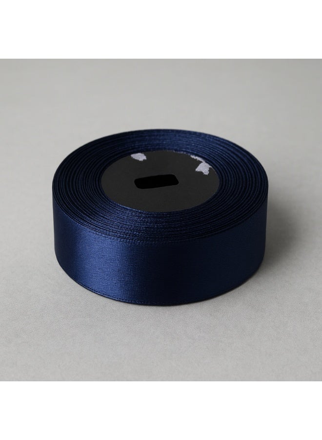 ميلز شريط ساتان أزرق داكن - 2.5 سم × 25 ياردة | شريط زينة وحرفية لتغليف الهدايا - Image 2