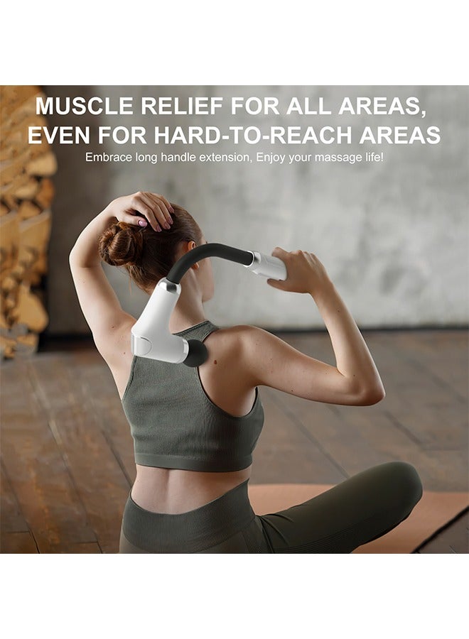 DAKS Upgraded Deep Tissue Massage Gun with Long Handle, 6 Speed Levels, 4 Massage Heads, Quiet Design, 2000mAh Rechargeable Battery for Muscle Pain Relief, Portable Handheld Massager for Back, Neck, and Shoulders  - Image 2
