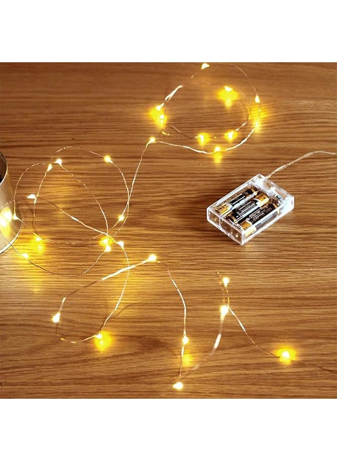 Generic 5m/50Led Chips Led String Lights, Mini Battery Powered Copper Wire Starry Led Fairy Lights, Battery Operated Lights for Bedroom, Parties, Wedding, Centerpiece, Decoration (Warm White)  - Image 1