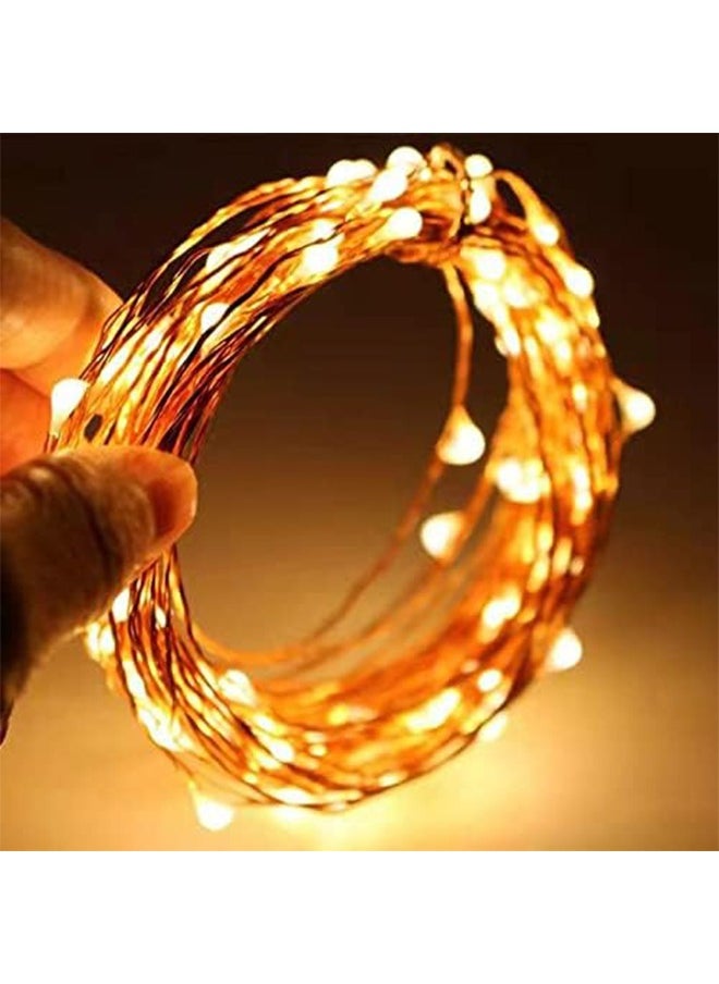 Generic 5m/50Led Chips Led String Lights, Mini Battery Powered Copper Wire Starry Led Fairy Lights, Battery Operated Lights for Bedroom, Parties, Wedding, Centerpiece, Decoration (Warm White)  - Image 2