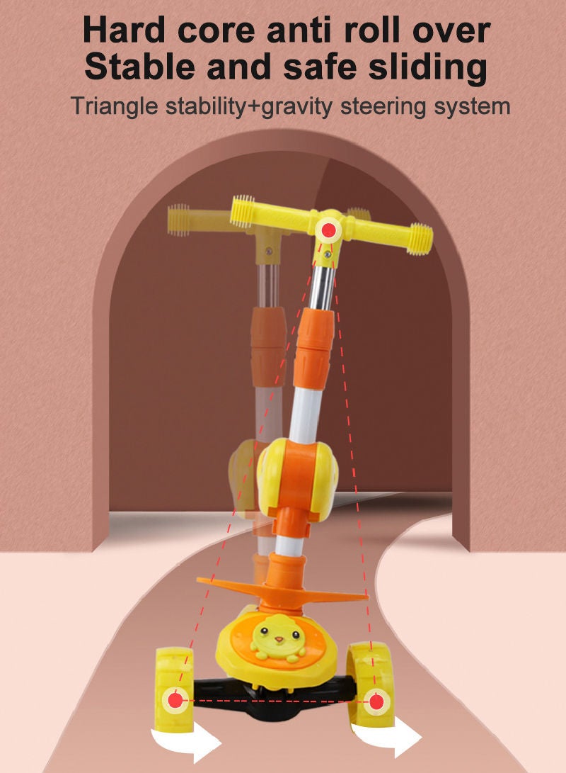 Sharpdo Children's Scooter Ride Led Light Flashing Wheel Adjustable Height Foldable Scooter Outdoor Activities For Boys Girls - Image 2